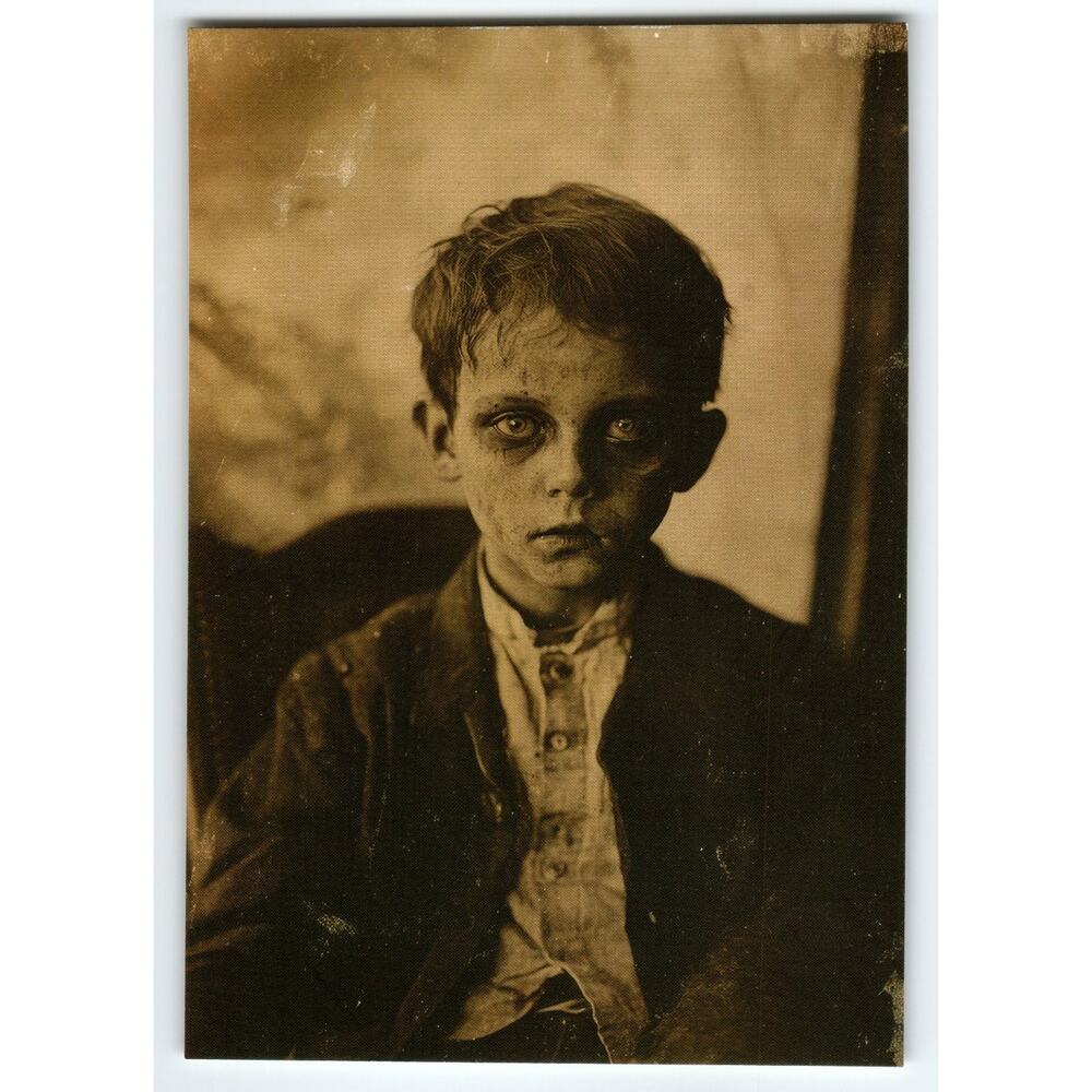 Vintage Halloween Photochrome Postcard of Spooky Boy Portrait 5.5x4"